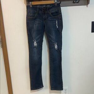 Rebel by Right, Dark Blue Distressed 2 buttons Skinny Jeans, size 3
